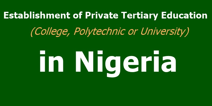 requirements for the establishment of tertiary/ University