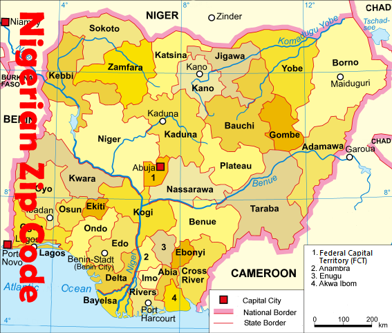 Nigerian states and capital and federal territory