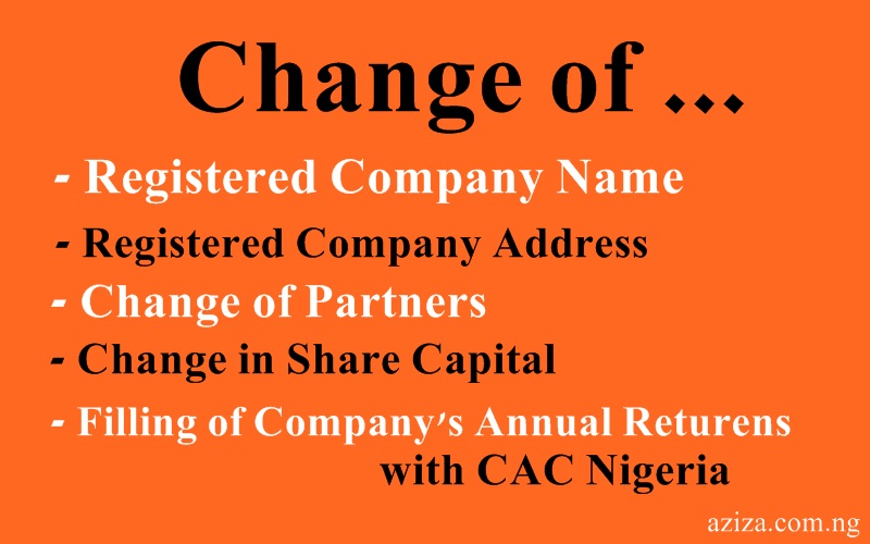 change of company name and filling of company annual returns