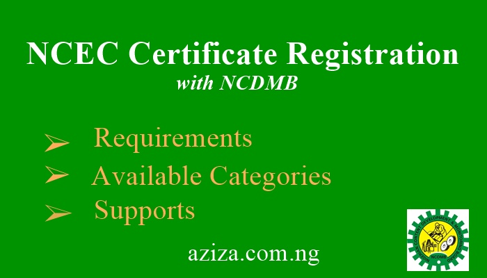 NCEC Certificate Categories Registration with NCDMB