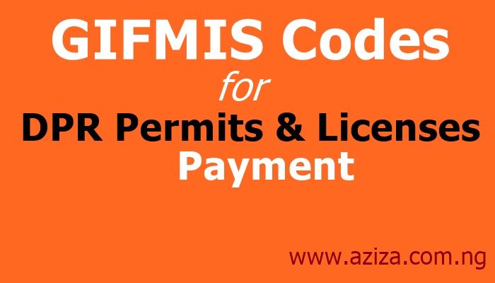 DPR Permits & Licenses Payments GIFMIS Code