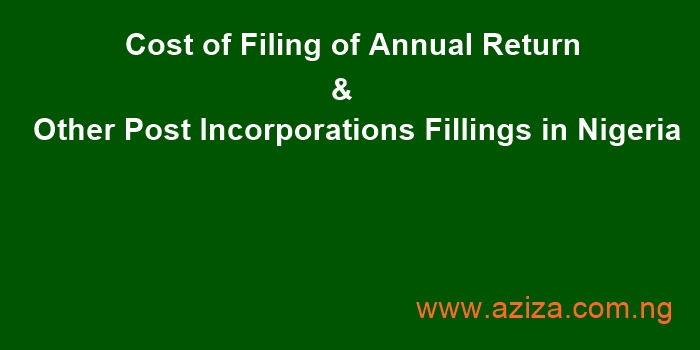 Filing of Annual Return & Other Post Incorporations fillings