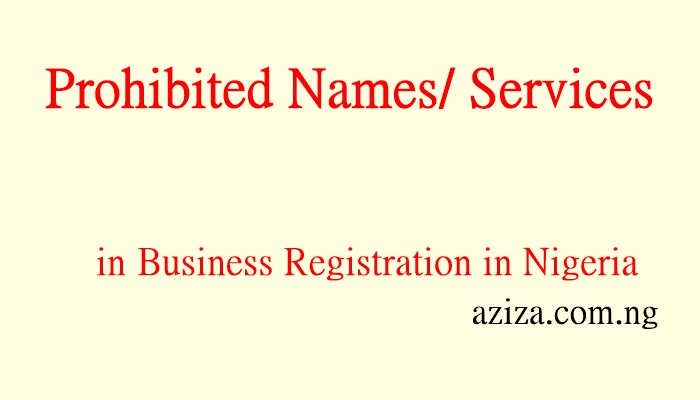 Prohibited services/ Business/ Companies Name in Nigeria